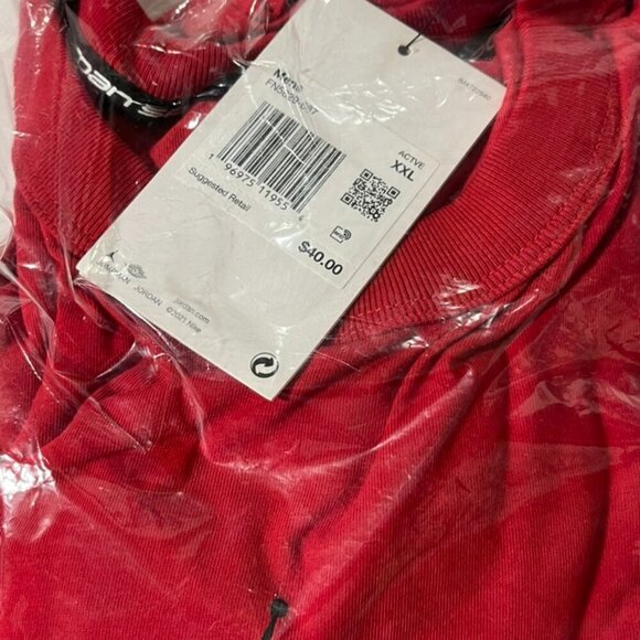 NEW with Tags Nike Jordan Sport Men's Dri-FIT Short-Sleeve Top Gym Red/Black XXL - Picture 5 of 5